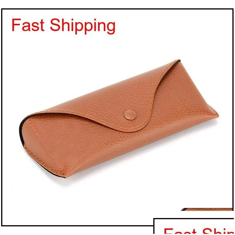 wholesale waterproof sunglasses box for sun glasses case black brown soft retro leather sunglasses case cleaning cloth eyewear glasses