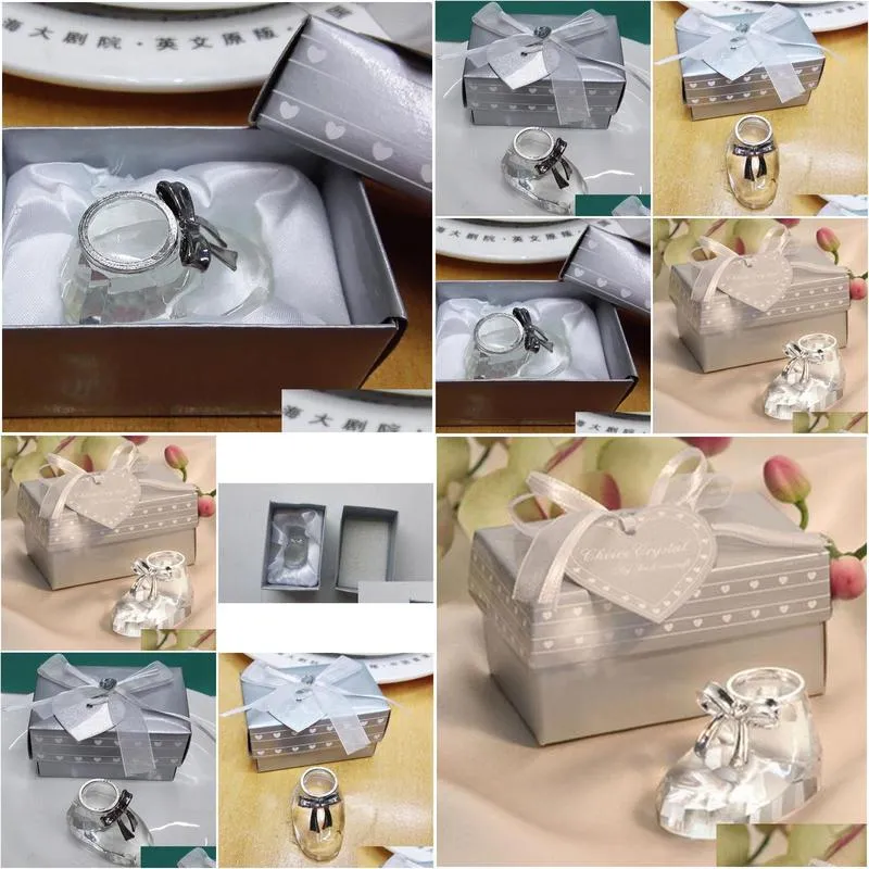 Crystal Baby Bootie Shoe Keepsakes Wedding Figurine Bridal Shower Baby Shower Favors Baptism Return Gift ZA4409