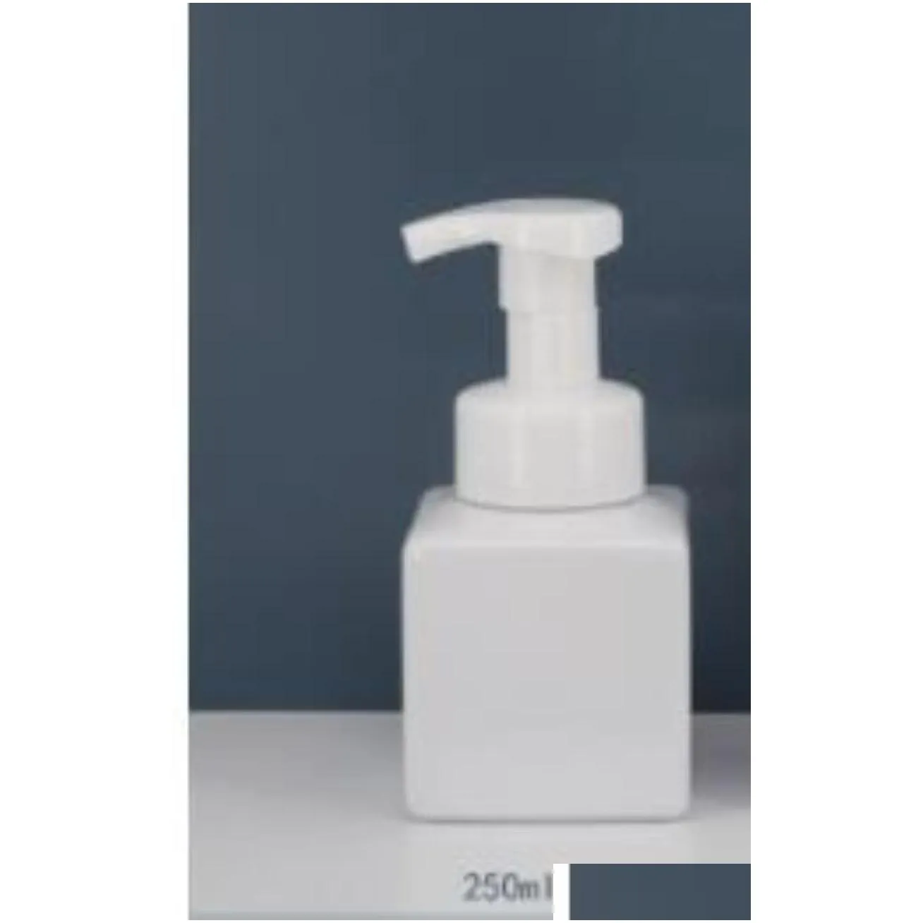 wholesale packing bottles office school business industrial 250ml pet plastic hand sanitizer bottle square foam pump for face cleansing fast sea