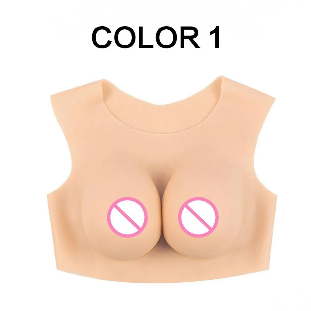 silicone breastplate fake breast forms for crossdresse drag queen cosplay b-g cup cotton filling round neck