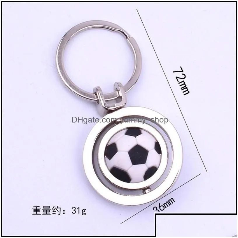 keychains lanyards 3d sports rotating football keychain basketball keyring souvenirs golf pendant key rings metal chain gifts hip