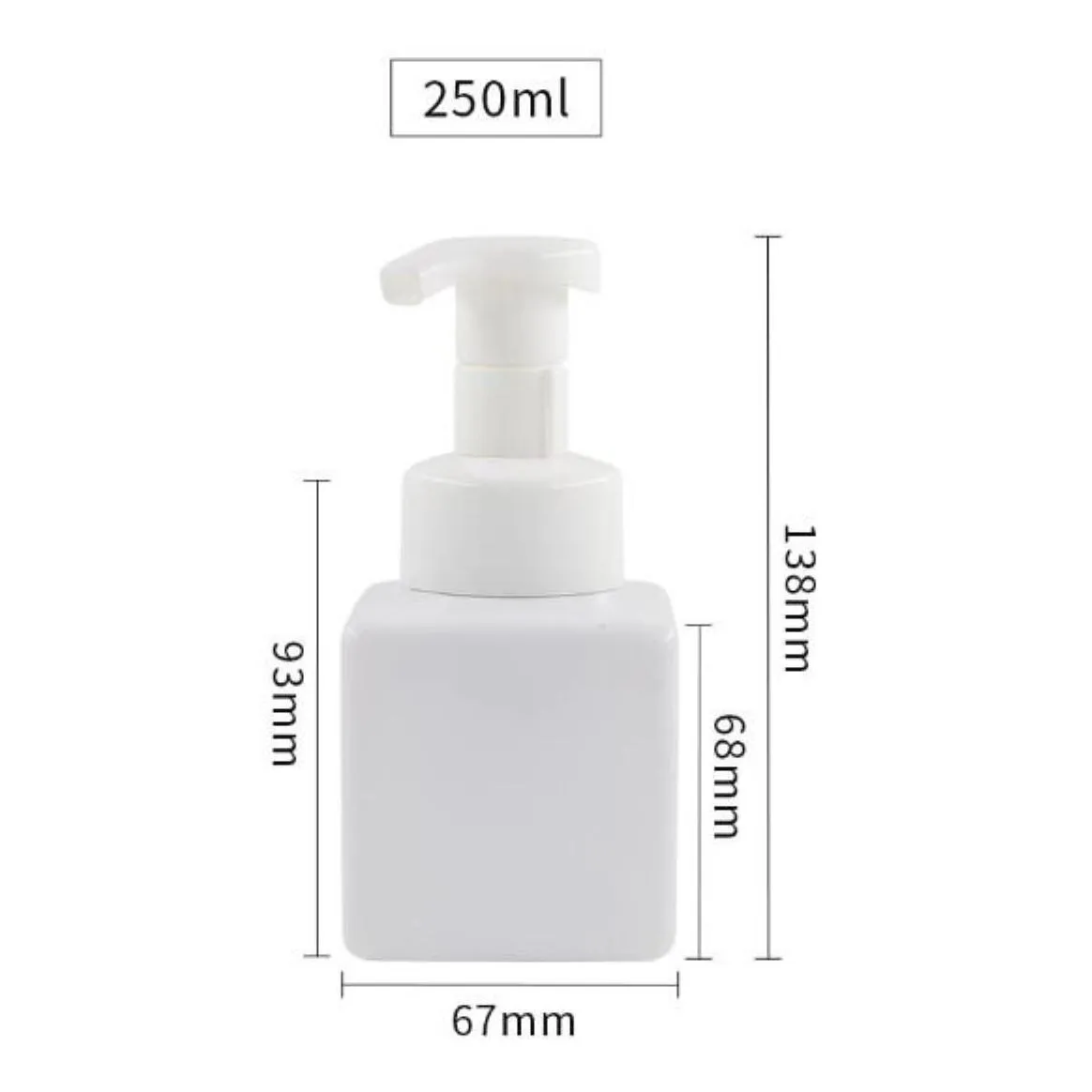wholesale packing bottles office school business industrial 250ml pet plastic hand sanitizer bottle square foam pump for face cleansing fast sea
