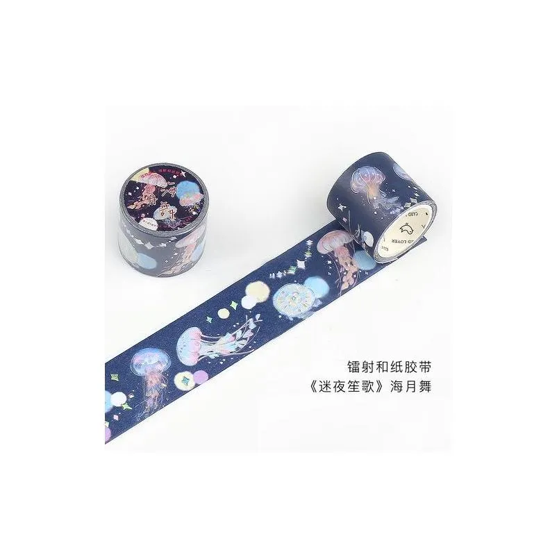 gift wrap dreamy laser jellyfish goldfish tapes journal masking tape diy scrapbooking decoration washi sticker label