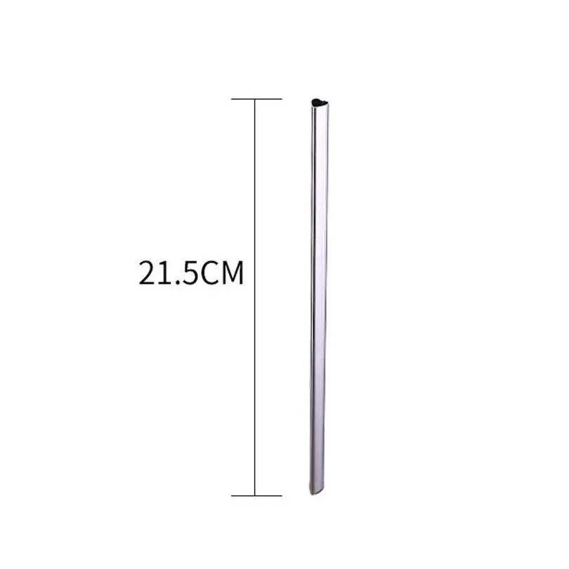 Drinking Straw Reusable Metal Straw Heart-shaped Bubble Tea Straws 304 Stainless Steel Pearl Milkshake Straw 21.5cm LX3094