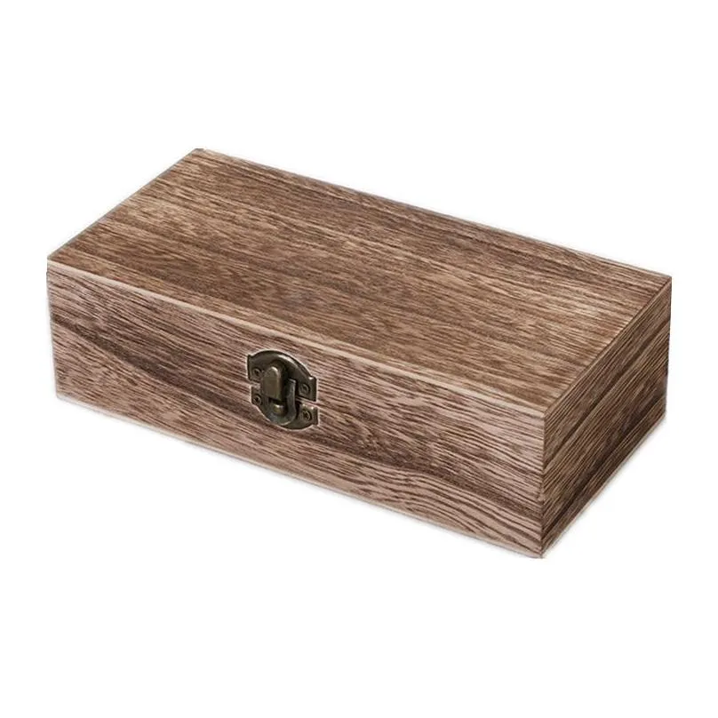 Large Wooden Storage Box Log Color Scotch Pine Rectangular Flip Solid Wood Gift Box Handmade Craft Jewelry Case 20x10x6cm LX3007