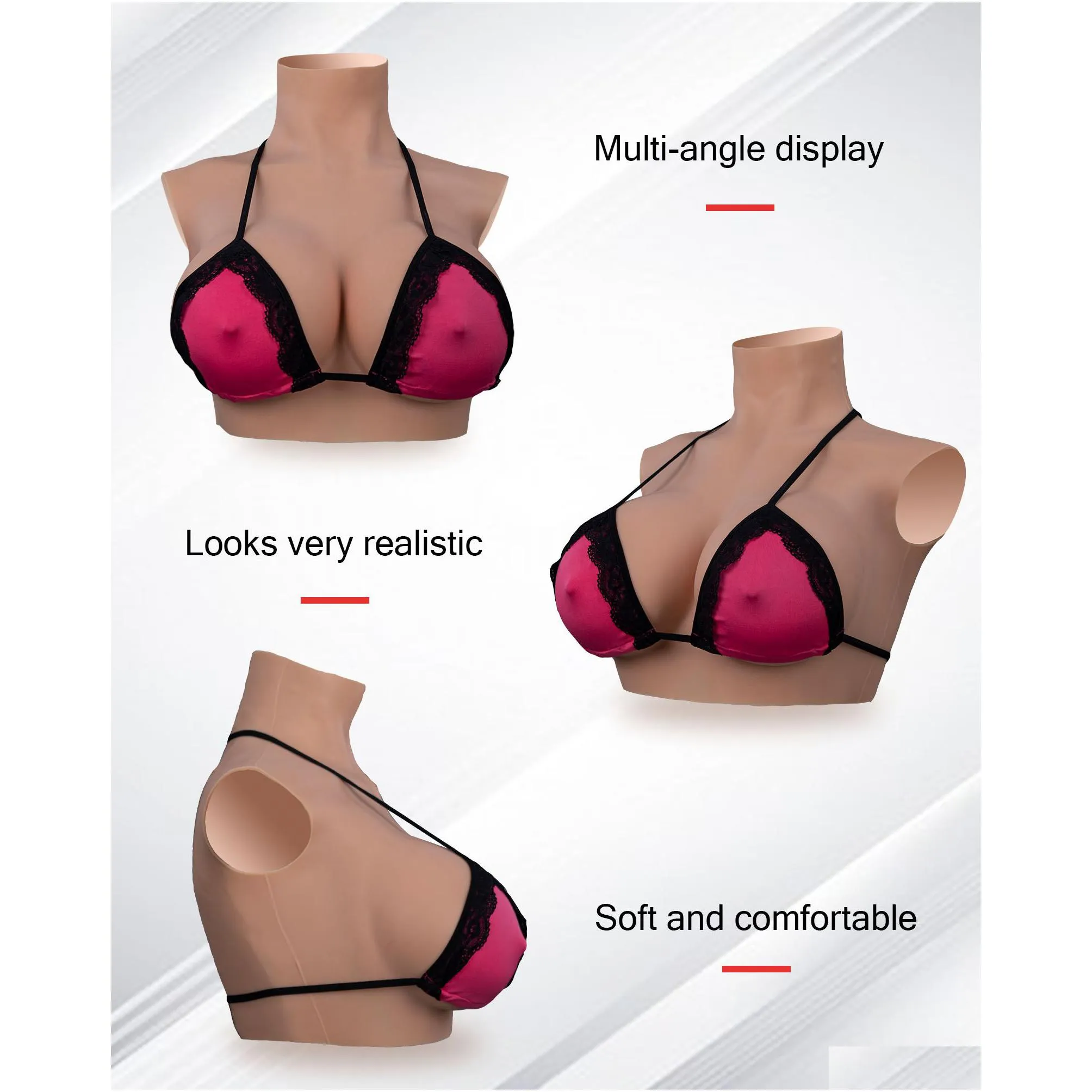 silicone breast plate fake breast fake boob b-g cup breastplates for transgender cosplay drag queen