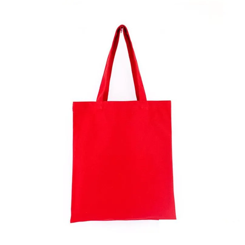 Colorful Blank pattern Canvas Shopping Bags Eco Reusable Foldable Shoulder Bag Handbag Tote Cotton Tote Bag Wholesale Custom logo