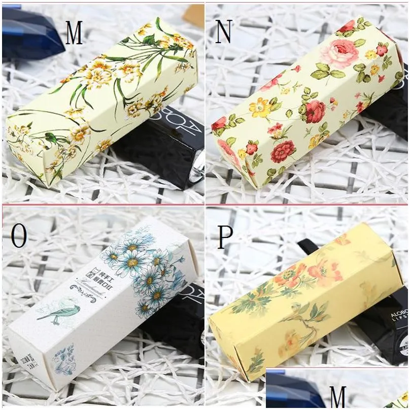 24 Style Colorful Kraft Paper Gift box Craft Lipstick Paperboard Packaging Boxes Wedding Birthday Party Packing Pack Box LZ0841