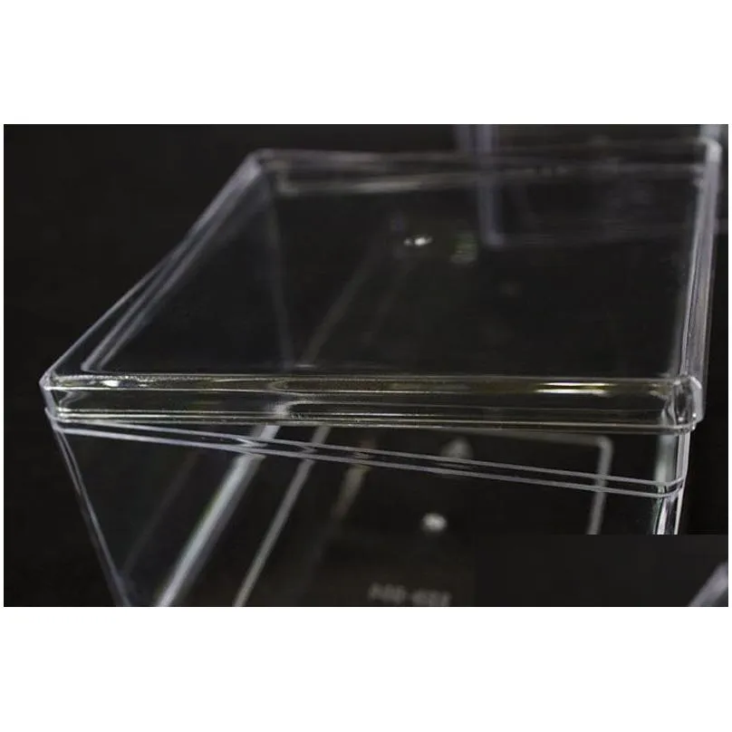 9.5*9.5*6.5cm Plastic Food Grade PS Clear Cake DIY  Box Biscuit Packing Candy Box Container ZA4552