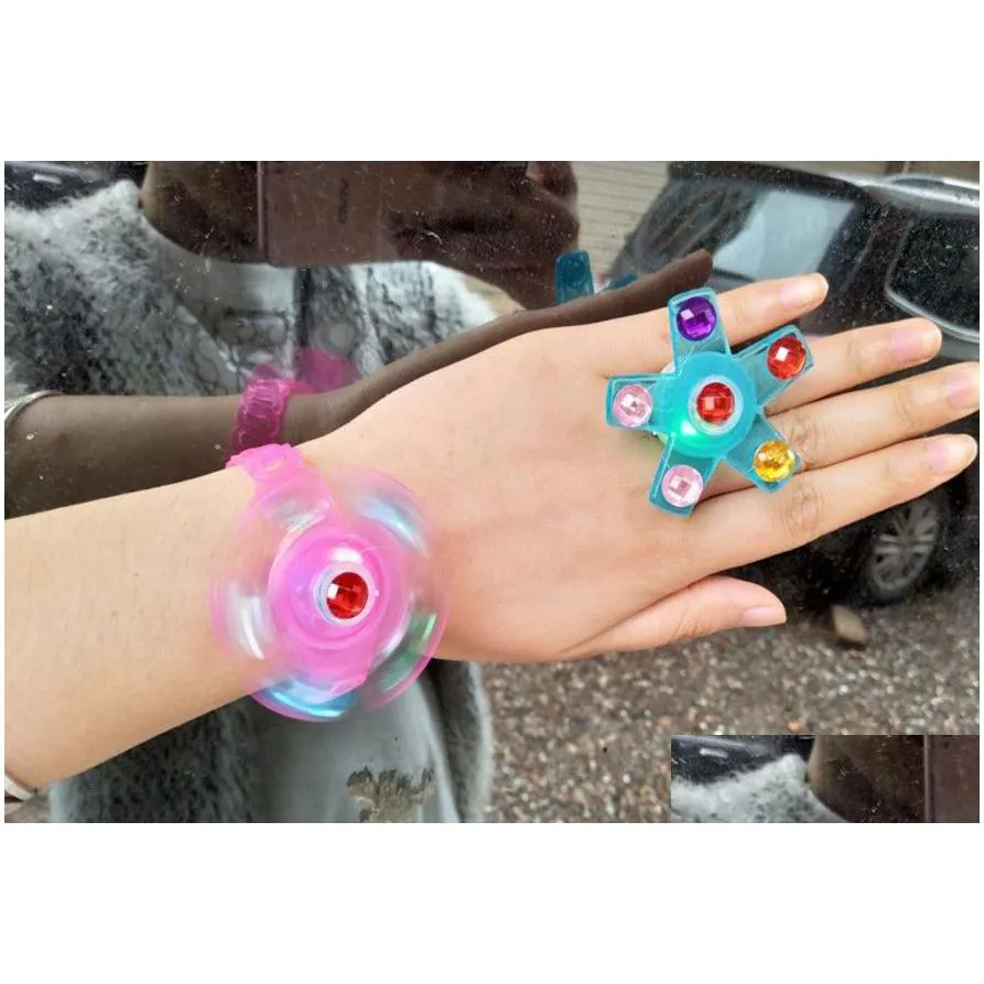 led luminous ring bracelet luminous small toy fingertip gyro spiral year childrens bracelet ring party favor