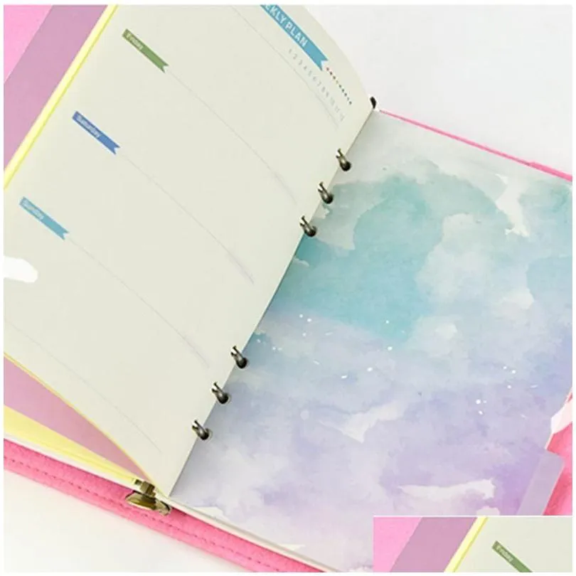 wholesale bookmark 594f 1set cherry blossoms style a5 a6 loose leaf notebook divider index separator diary paper planner binders school