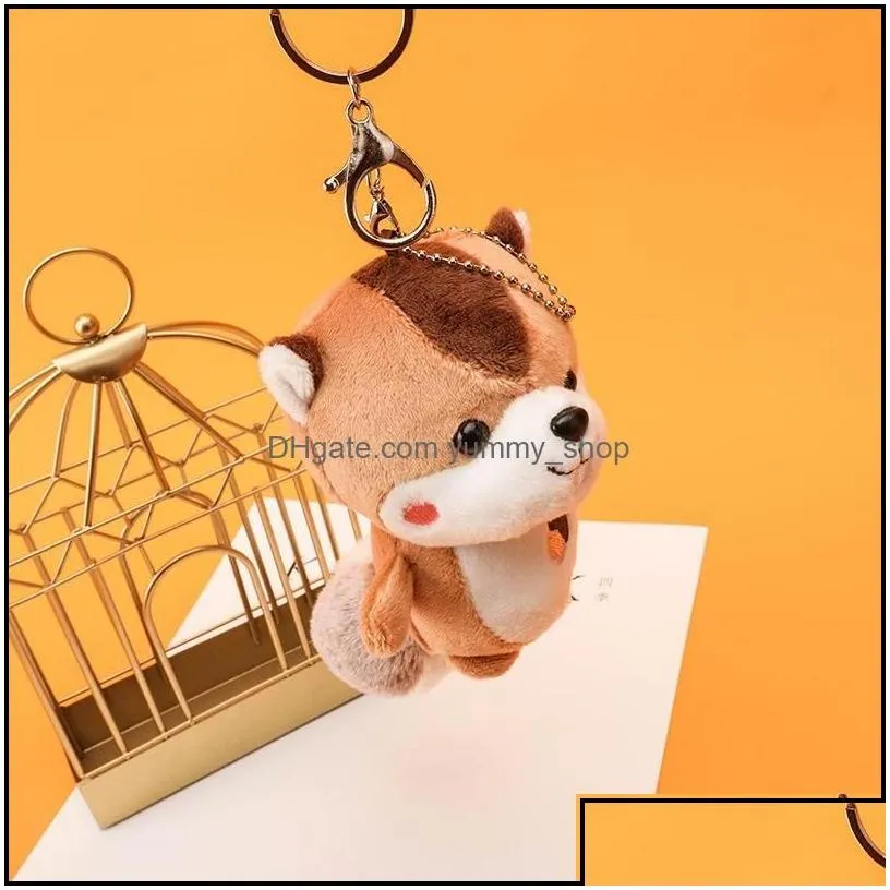 novelty items wholesale creative nut squirrel plush toys big tail doll hine schoolbag pendant car key chain drop delivery home garden