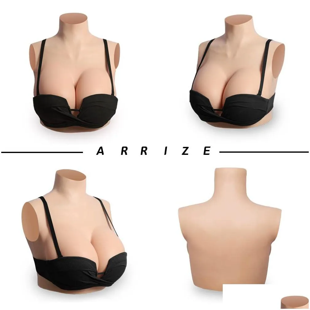 silicone breastplate high collar realistic fake boobs b-g cup false breast forms for crossdresser drag queen cosplay