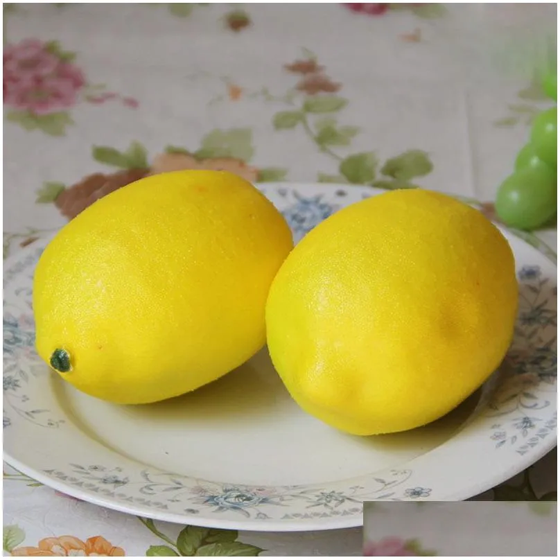 Mini Yellow Artificial Faux Lemon Simulation Plastic Fruits Living Room Kitchen Home Decoration Table Decorative Ornament ZA2603