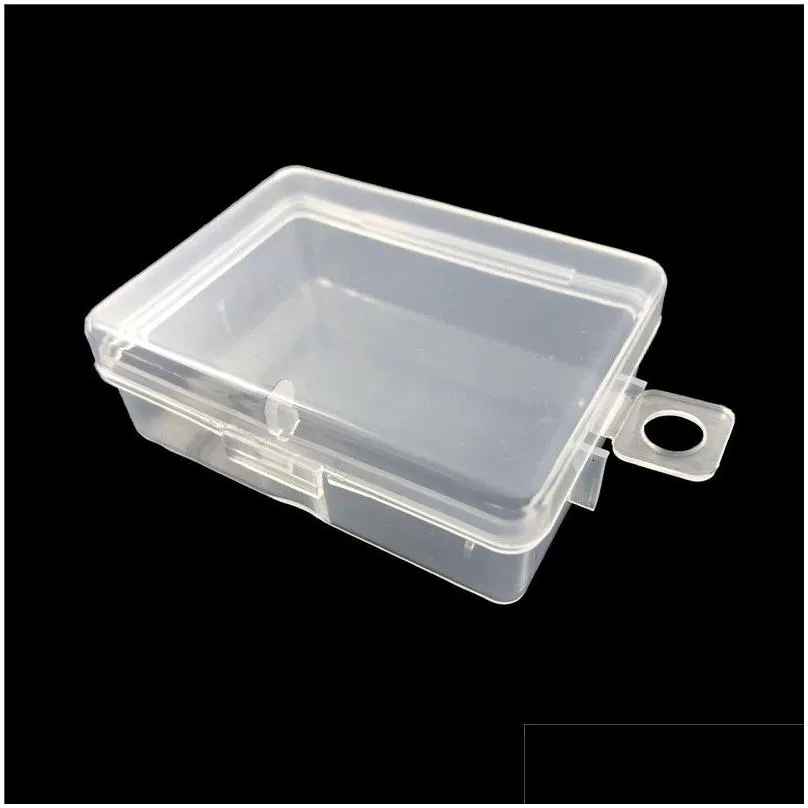 Clear Lidded Small Plastic Box For Trifles Parts Tools Storage Box Jewelry Display Box Screw Case Beads Container CT0338