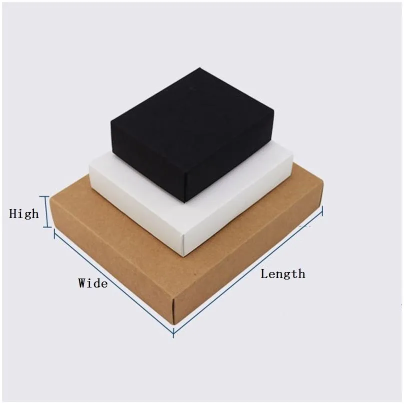 Brown/white/Black kraft paper gift Cardboard Box craft Packaging box black Paper Gift box with lid Gift carton cardboard boxes LX0560