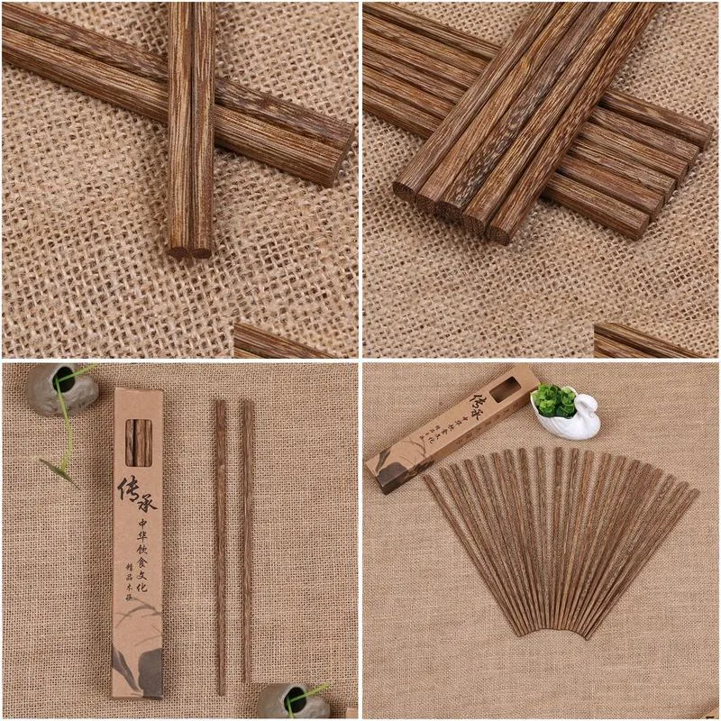 Natural Wooden Bamboo Chopsticks Health Without Lacquer Wax Tableware Dinnerware Hashi Sushi Chinese LZ0881