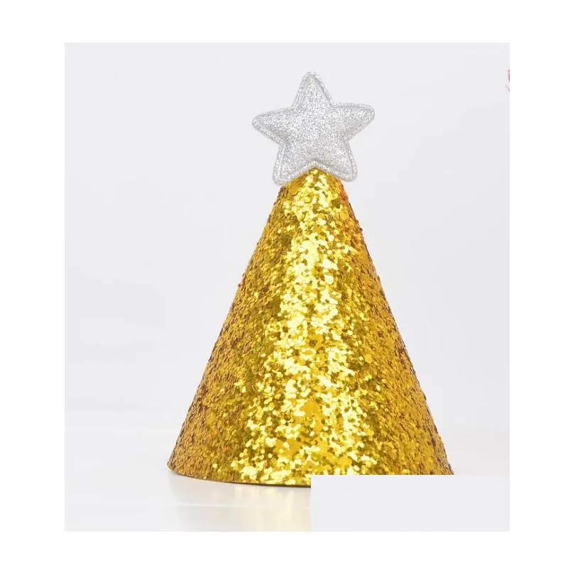 gold glitter shiny top hats adult kids mini cone hats birthday party cap wedding celebration party decoration p o prop backdrop