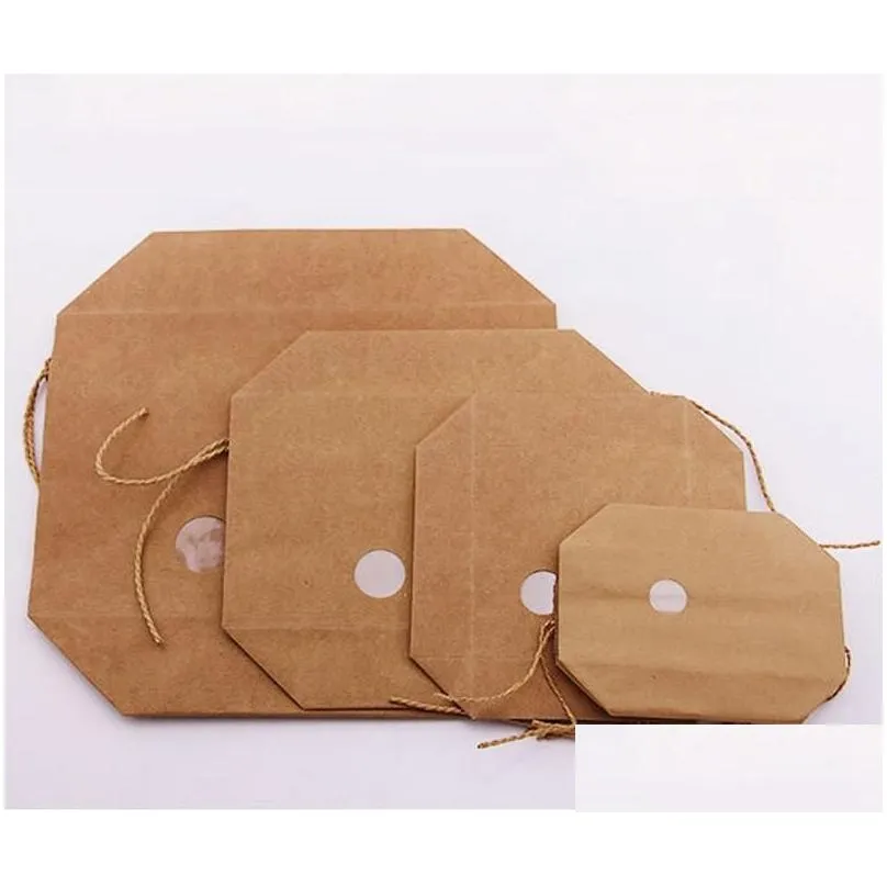 Rice paper bag Tea packaging cardboard paper bag weddings kraft paper bags Food Storage Standing Packing Bags LX0043