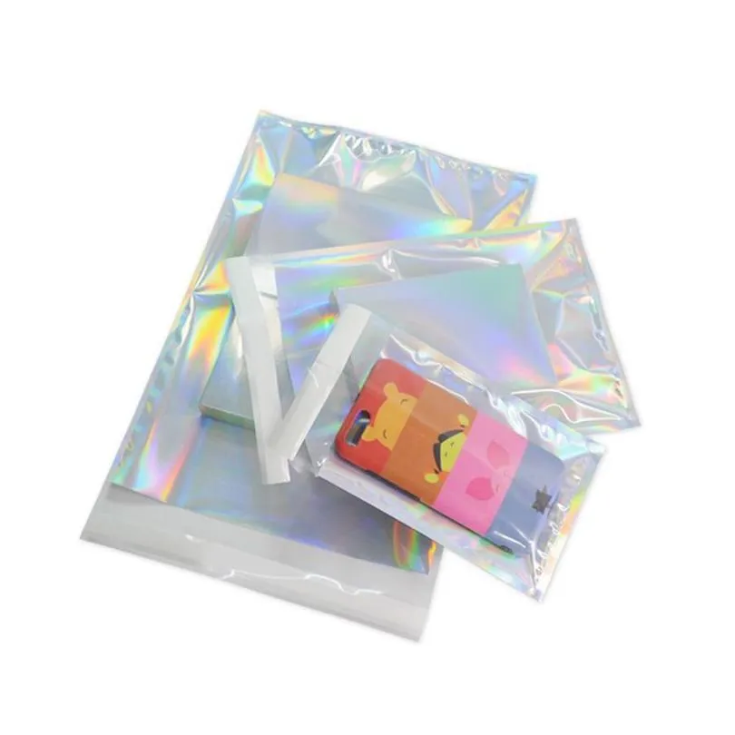 Self-seal Adhesive Courier Bags Laser Holographic Plastic Poly Envelope Mailer Postal Shipping Mailing Bags Cosmetic Underwear LX2775