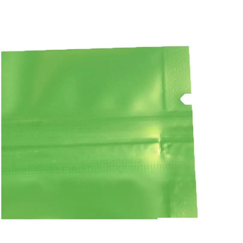 wholesale Matte Green Aluminum Foil Stand Up Bag Grip Seal Tear Notch Doypack Food Snack Coffee Bean Storage Pack Pouches LX4225