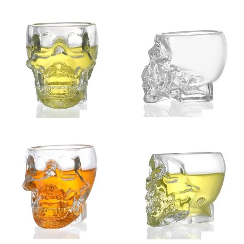creative crystal skull head vodka whiskey 75ml s glass cup halloween christmas gift drinking ware home bar cup mug lxbhm