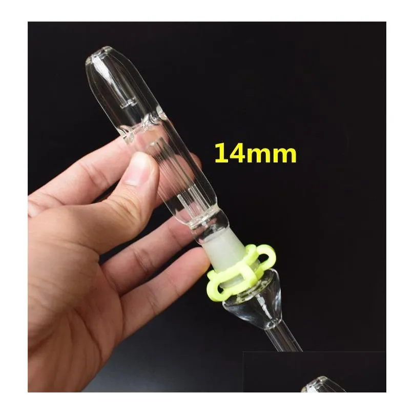 smoking accessories mini nectar collector glass pipes with 10mm 14mm 18mm titanium quartz tip oil rig concentrate dab straw for glass