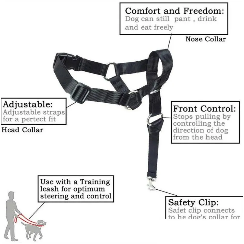 dog collars leashes dogalter halter halti training head collar gentle leader harness nylon pet accessory no pull bite straps