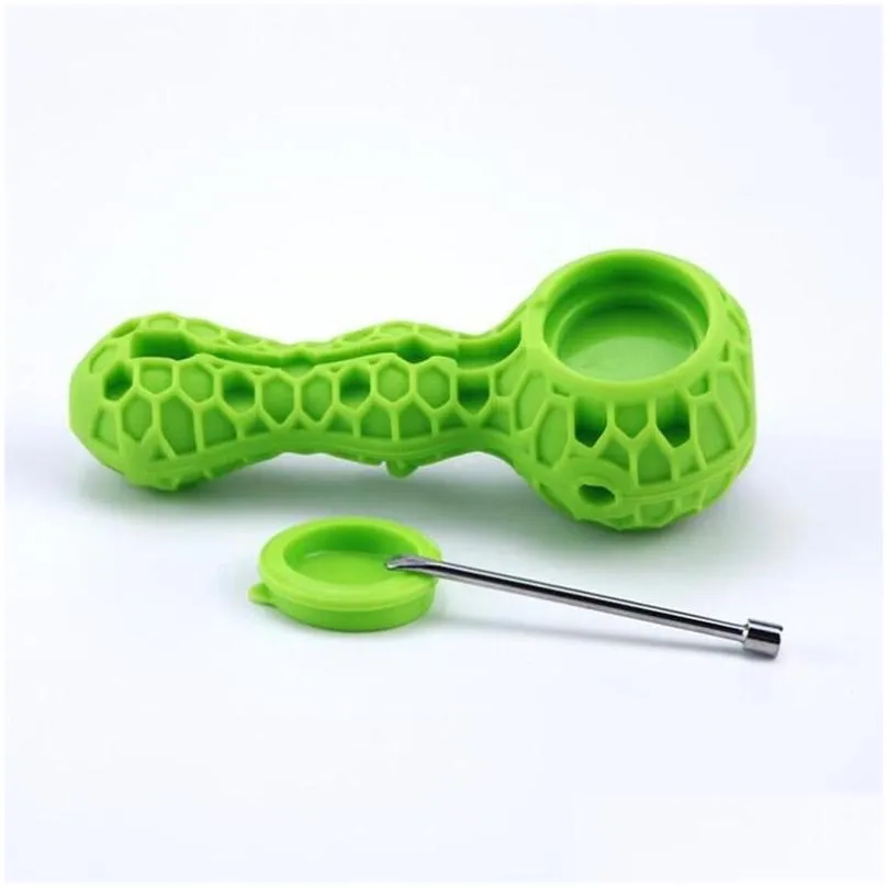water pipe bees silicone travel tobacco pipes spoon cigarette tubes glass bong dry herb accessories smoking pipe