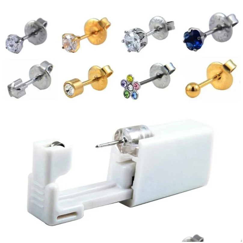 stud 24pcsbox no pain ear piercing kit disposable easier safe sterile nose gun piercer tool earring jewelry18711461