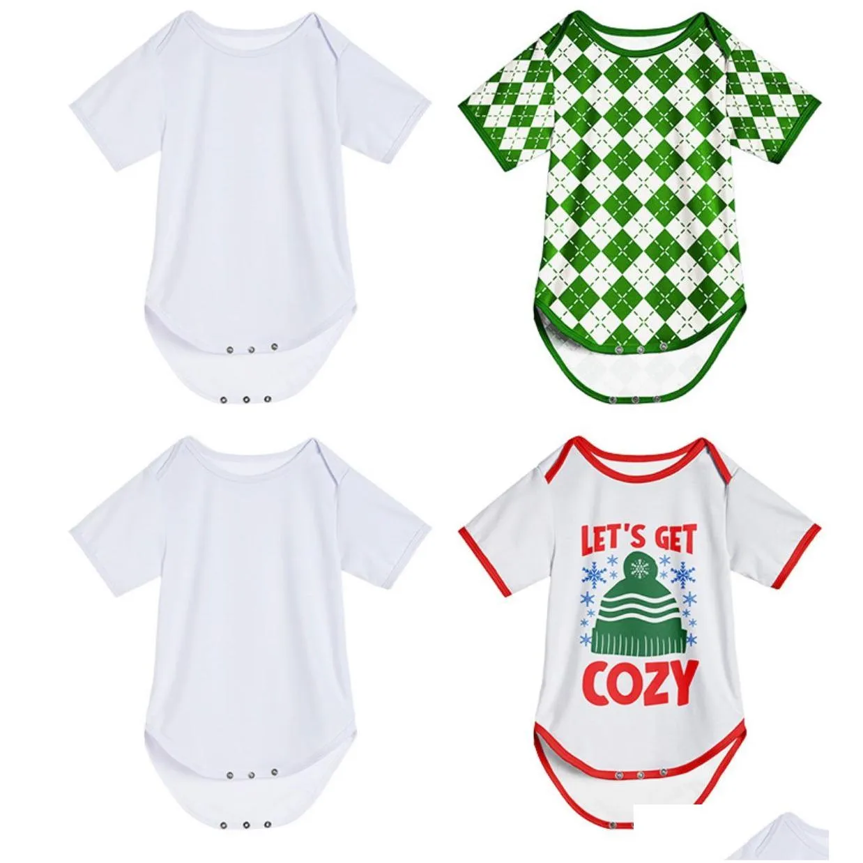sublimation white baby onsies party supplies blank heat transfer cotton feel baby clothing diy parent-child clothes 0-24 months