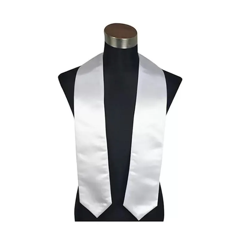 Sublimation Blank Graduation Tie Stoles Grad Party Gift for Students 60 70 inches Polyester Heat Transfer Graduation Shawl