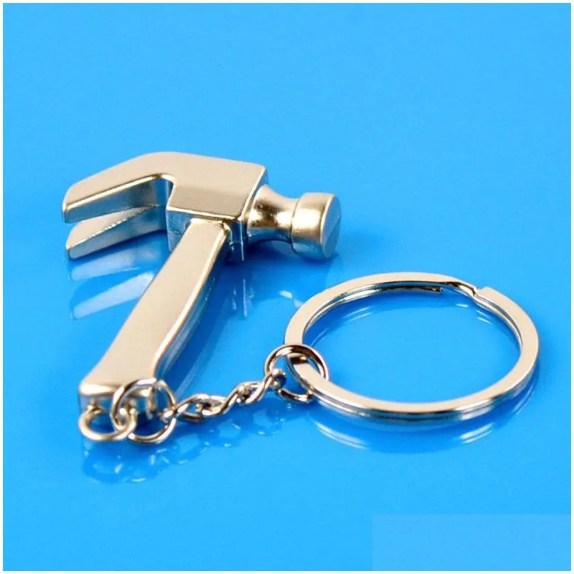 mini metal keychain personality claws hammers pendant model claw hammer key chain ring party gift favor