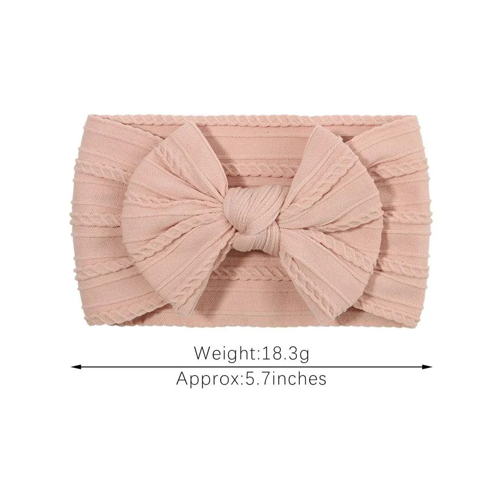 baby headbands elastic ribbon head bows jacquard weave wide-brimmed bowknot head band infant headwear head hair accessories 20 colors