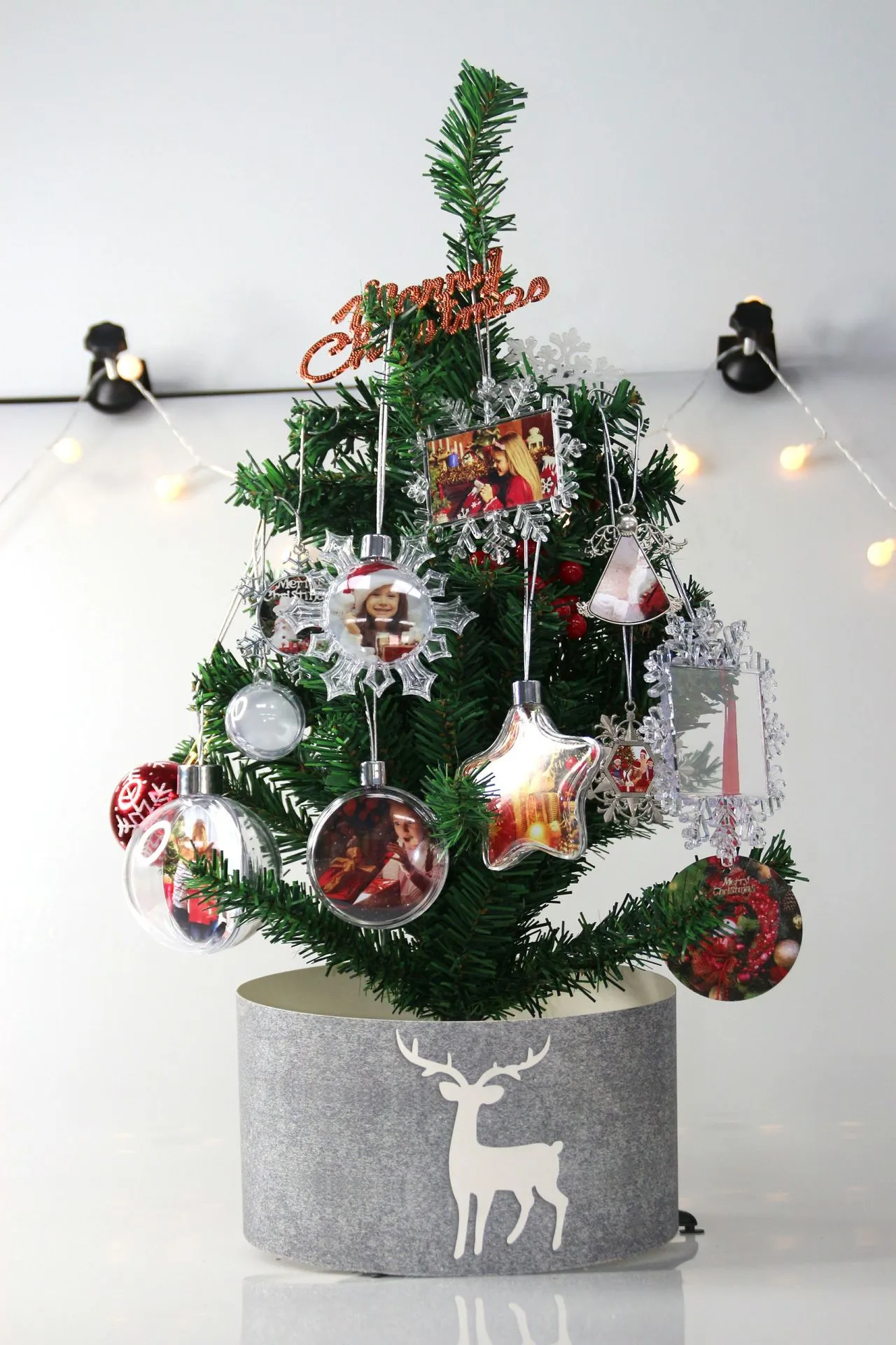 Sublimation Blanks Christmas Ornaments Acrylic plastic Snowflake ball DIY Christmas Tree Pendants Hanging Decorations Heat Press Ornament craft home