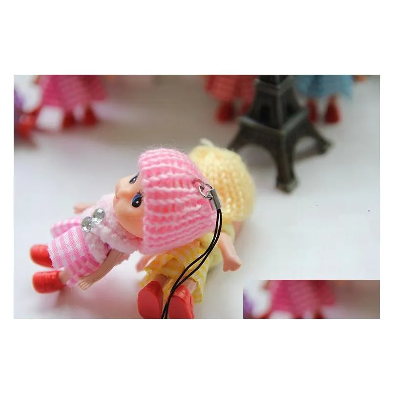 cute kids toys soft interactive baby dolls toy key chain mini doll keychain for girls key ring key holder