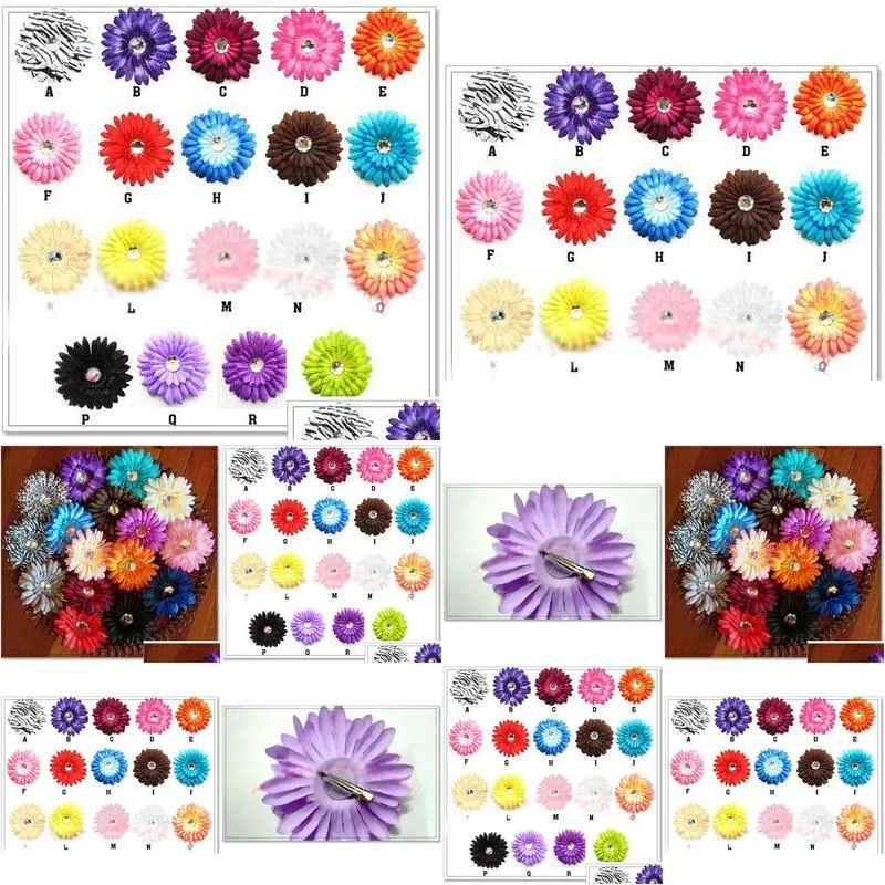 gerbera daisy flower with clips baby hair bows alligator grip girls accessories barrettes