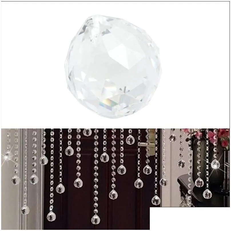 Chandelier Crystal Clear Lamp Ball Hanging Prism Suncatcher Wedding Decoration 20mm 30mm J9KChandelier3647752