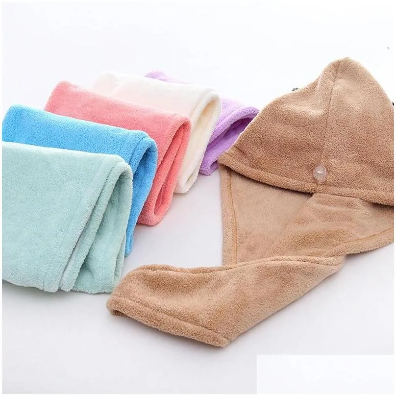 drying turban towel polyester wrap solid quick dry absorbent shower cap for long hair air delivery