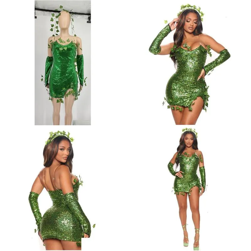 womens swimwear women poisonous villain sexy cosplay costume dress set lethal beauty adult poison ivy halloween 230630