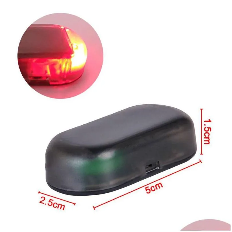 car alarm light fake security light solar powered simulated dummy wireless warning anti-theft caution lamp led flashing imitation