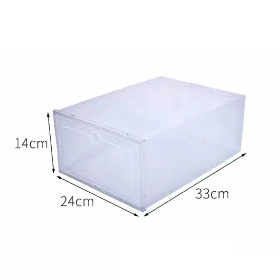 Thicken Clear Plastic Shoe Box Dustproof Sneaker Storage Drawers Flip Transparent Stackable Boxes Shoes Containers C6
