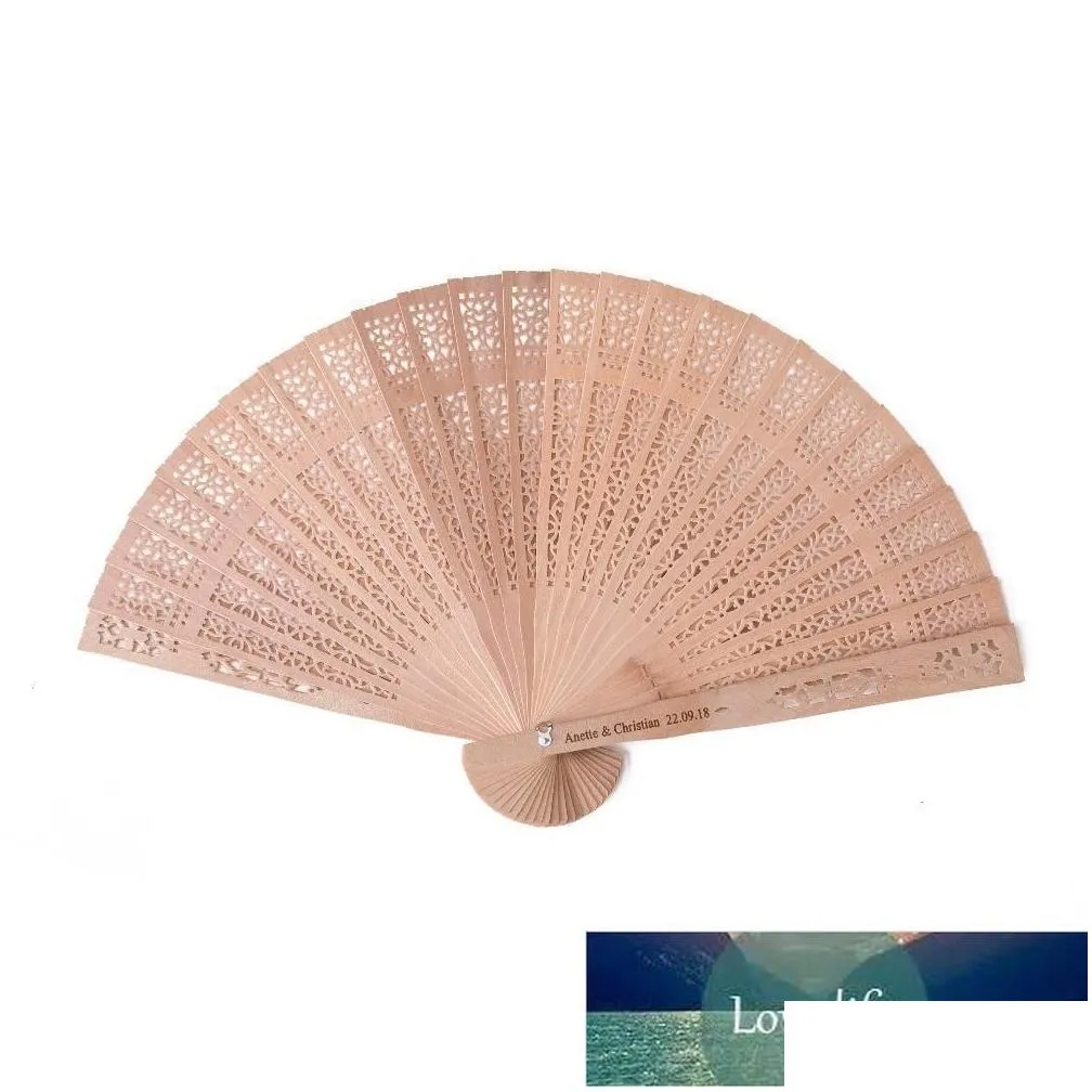 personalized wooden hand fan wedding favors and gifts for guest sandalwood wedding decoration folding fans factory price expert design quality