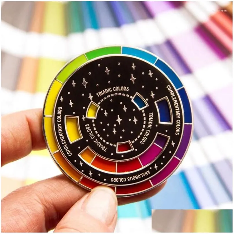 Brooches The Original Color Wheel Palette Brooch Designer Card Enamel Pin Visual Badge Jewelry Gift
