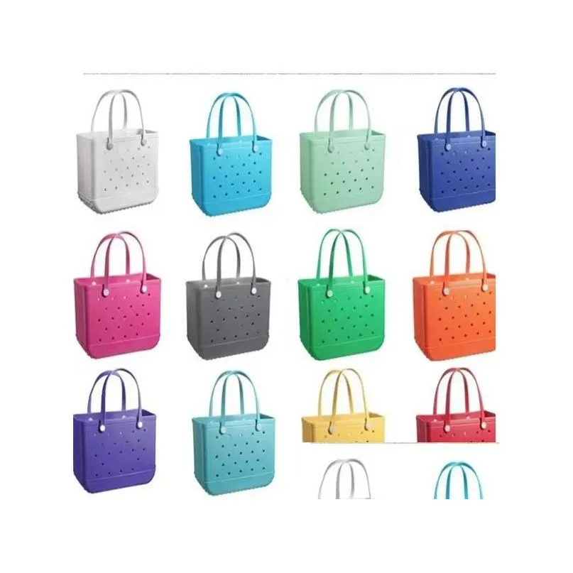 storage bags waterproof bogg beach bag solid punched organizer basket summer water park handbags large womens stock gifts gc2090