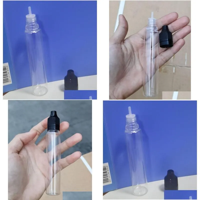 wholesale 1300Pcs Pen Shape Bottle 30ml PET Bottles With ChildProof Tamper Evident Caps For Eliquid Ejuice  Oil 30 ml