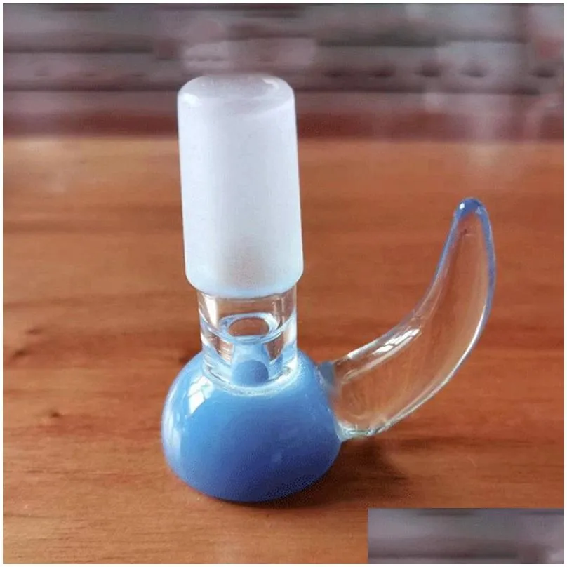 smoking colorful pyrex thick glass horn handle 10mm 14mm 18mm male joint replacement bowls herb tobacco oil filter waterpipe bong hookah downstem