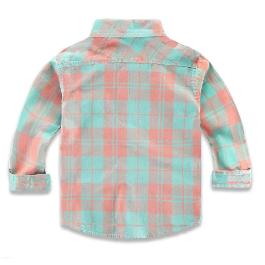 kids shirts spring long sleeve boys shirts casual turn-down collar camisa masculina blouses for children kids clothes baby boy plaid shirt