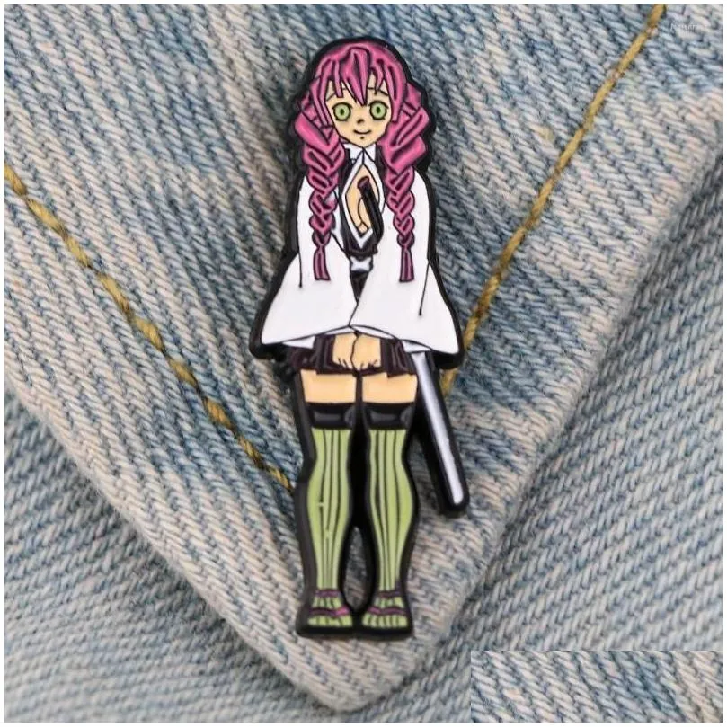 Brooches DZ2523 Japanese Anime Demon Slayer Enamel Pins For Clothes Badges On Backpack Lapel Pin Decoration Jewelry Accessories Gifts
