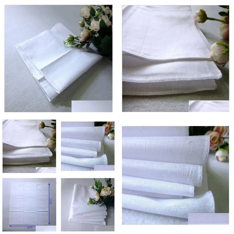 100% cotton male table satin handkerchief pure white hankerchiefs cotton towel mens suit pocket square handkerchief whitest